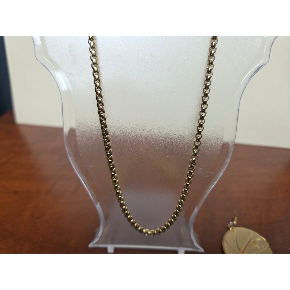 Gold Tone Basketball Number 47 Pendant Box Chain Necklace Sporty Jewelry